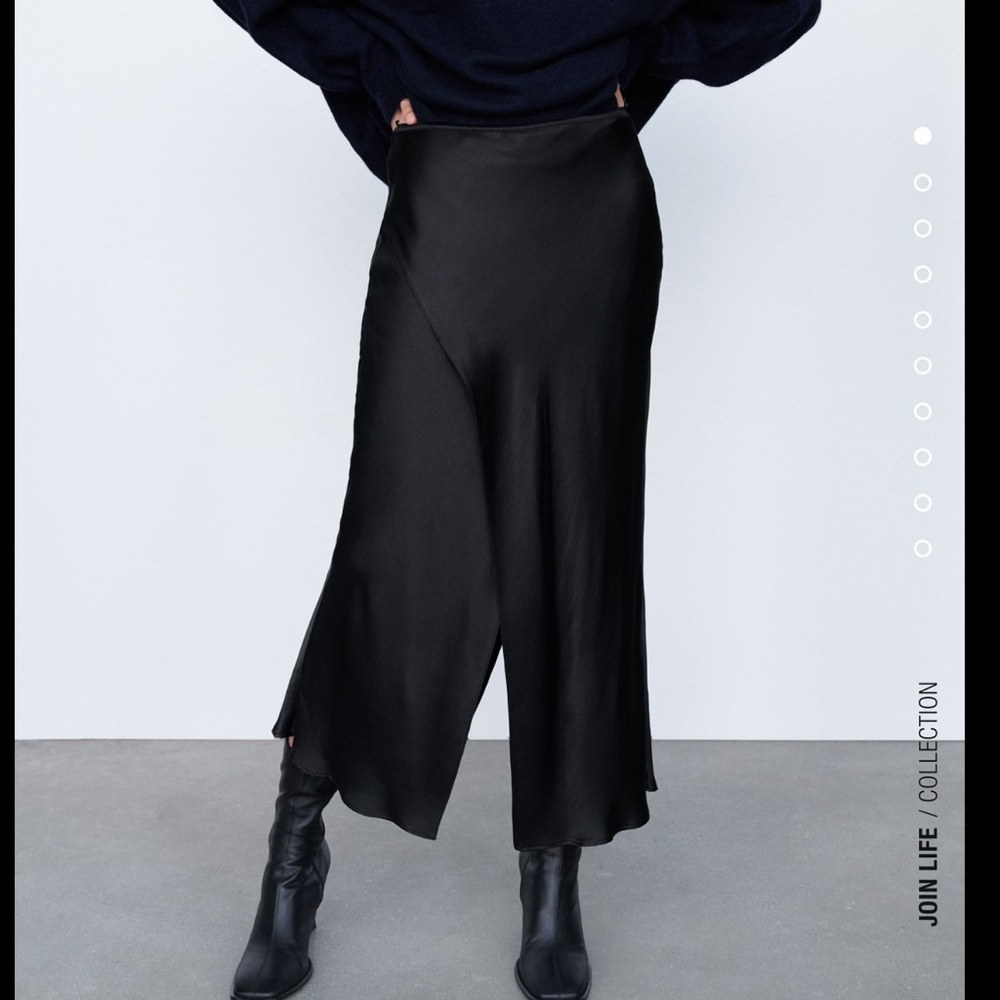 Satin effect Zara midi skirt